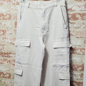 Young Fabulous And Broke Cream Cargo Pants Medium